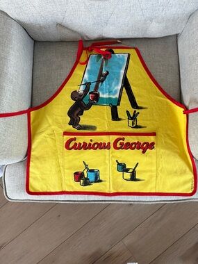 Kids Yellow Art Apron with Red Trim